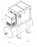Sprężarką śrubową, zbiornikiem i osuszaczem, seria LKV MITK, kompresory śrubowe, pneumatyka, Hafner