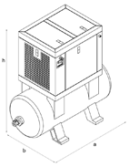 Sprężarką śrubową, zbiornikiem i osuszaczem, seria LKV MIT, kompresory śrubowe, pneumatyka, Hafner